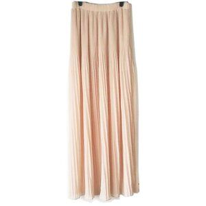 Pull & Bear Pleated Maxi Skirt S/M Light Peach Chiffon  50OFF3